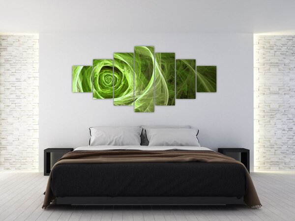 Obraz - Abstraktní růže zelená (210x100 cm)