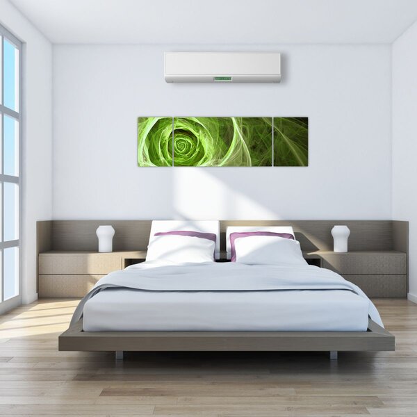 Obraz - Abstraktní růže zelená (170x50 cm)