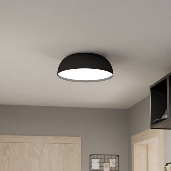 EGLO connect Smart LED stropní svítidlo Tollos-Z, Ø 40 cm, stmívatelný, Černá, Obývací pokoj / jídelna, Hliník, Moderní