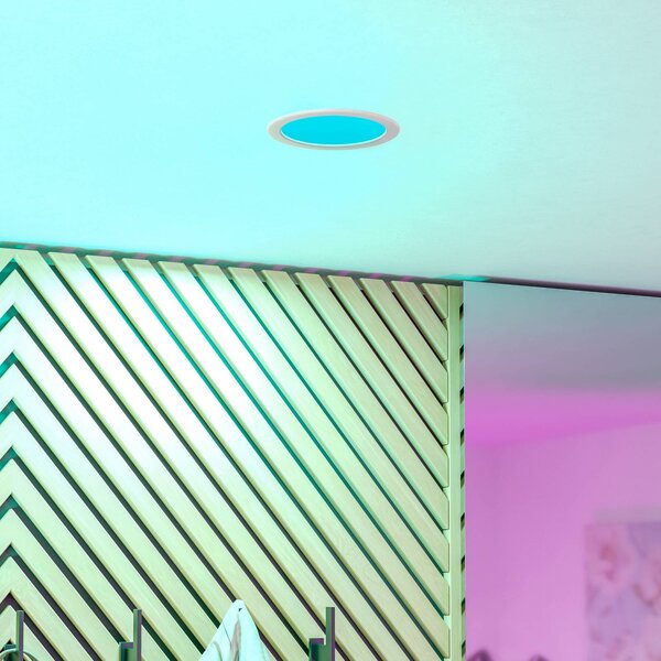 EGLO connect Smart LED podhledové svítidlo Fueva 6-Z, bílé, Ø 16cm, stmívatelný, Bílá / opál, Obývací pokoj / jídelna, Plast, Moderní