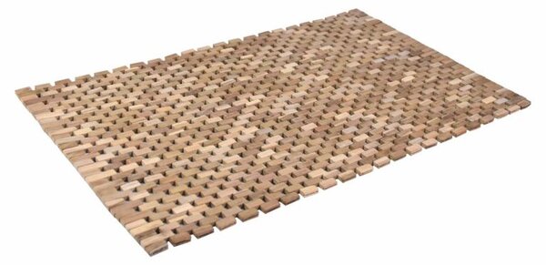 Protiskluzová předložka do koupelny, teak, 80 x 48 cm