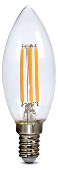 SOLIGHT LED retro žárovka svíčka čirá 4W, E14, 3000K, 360°, 440lm