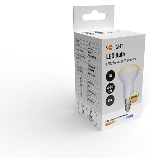 SOLIGHT SMD LED žárovka reflektorová R50 5W E14 3000K 440lm