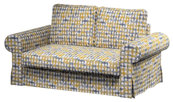 Potah na pohovku IKEA Backabro 2-místná, rozkládací barva modrá látka pletený vzor, vzorované