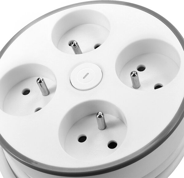 SOLIGHT 4z prodlužovací přívod, 2m, 3 x 1mm2, bílý, vypínač