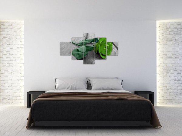 Obraz - Zelená růže (125x70 cm)
