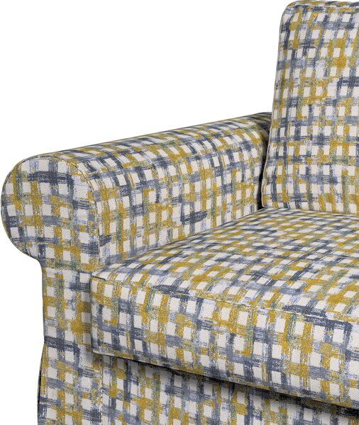 Potah na pohovku IKEA Backabro 2-místná, rozkládací barva modrá látka pletený vzor, vzorované