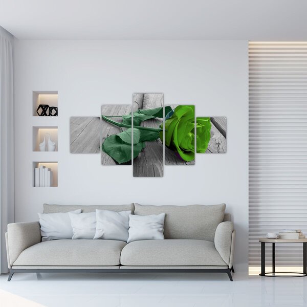 Obraz - Zelená růže (125x70 cm)