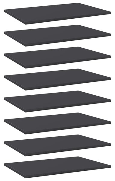 Přídavné police 8 ks šedé 60 x 40 x 1,5 cm dřevotříska