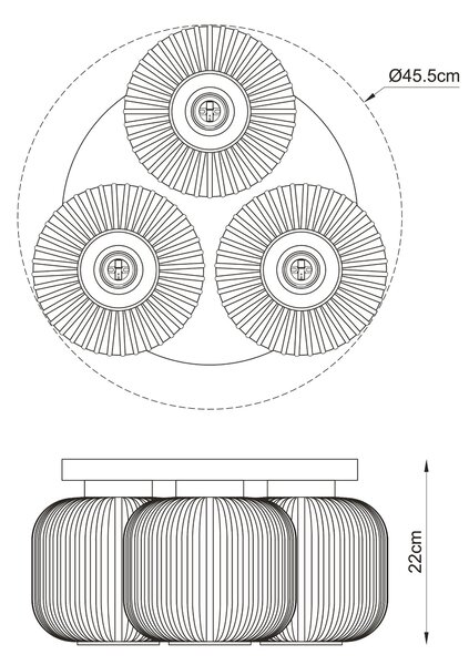 STROPNÍ SVÍTIDLO, 45.5/22 cm Collett's Monde - Online Only svítidla, Online Only