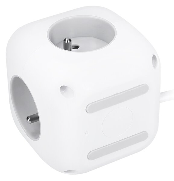 SOLIGHT Prodlužovací přívod - kostka 3z + USB A+C , kabel 2m, 3 x 1mm2, bílý, vypínač