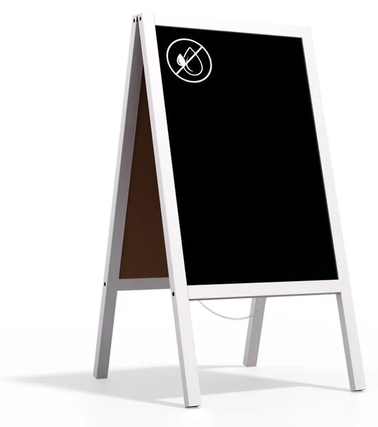 Allboards, Reklamní áčko bílé barvy s křídovou tabulí 118x61 cm, PK96W
