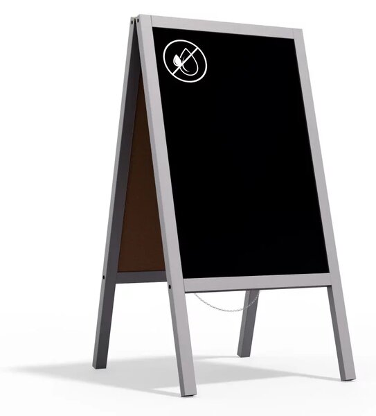 Allboards, Reklamní áčko šedé barvy s křídovou tabulí 118x61 cm, PK96GREY