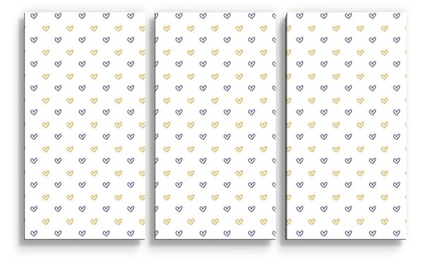 Sablio Obraz - 3-dílný Malované srdce na bílé - 120x80 cm