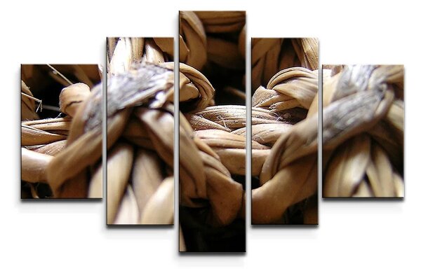 Sablio Obraz - 5-dílný Banánové listí - 125x90 cm
