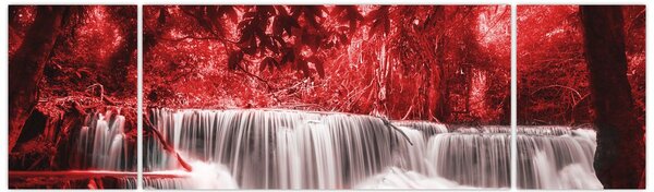 Obraz - Vodopád, červený (170x50 cm)