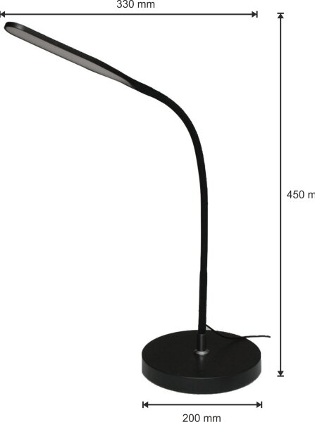 LED Stmívatelná lampa 3v1 LED/10W/230V 3000/4000/6000K CRI 90 černá