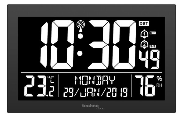 TechnoLine Digitální nástěnné hodiny s budíkem WS 8017