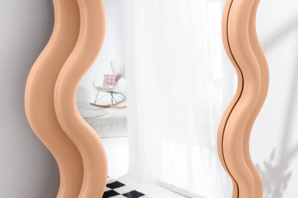Nástěnné zrcadlo CURVY 160 CM meruňkové Zrcadla | Hranatá