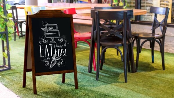 Allboards reklamní áčko s křídovou tabulí 100x60 cm-ozdobný horní rám,PK75WAVE