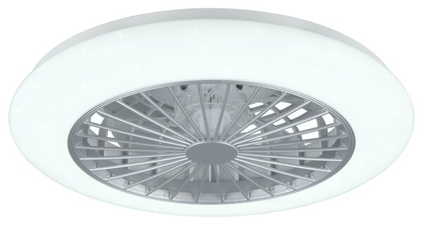Stropní LED svítidlo s ventilátorem STRALSUND stříbrná