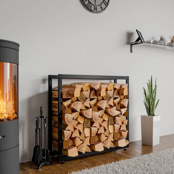Stojan na dřevo Keri V2 25x100x80, černá
