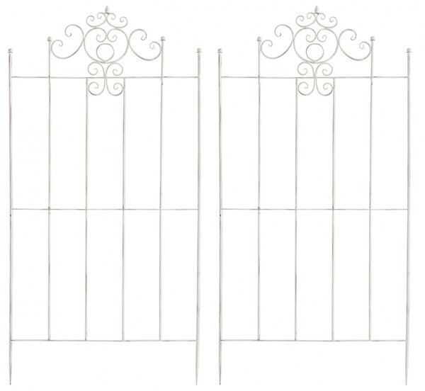2x Mřížka na popínavé rostliny Paula - 180 x 85,5 cm - Bílá antik