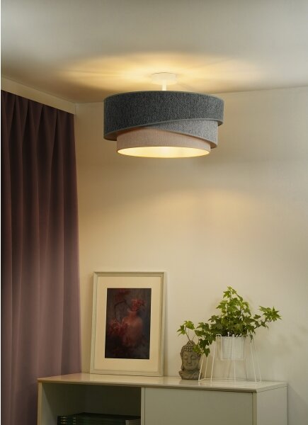 Duolla-Přisazený lustr KOBO ECO REC. 1xE27/15W/230V pr.45 cm zelená/šedá/krémová