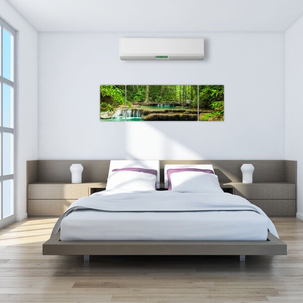 Obraz - Zelený vodopád (170x50 cm)