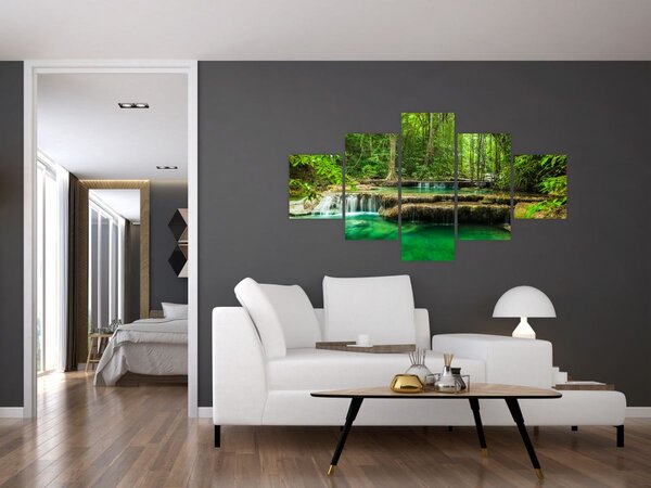 Obraz - Zelený vodopád (125x70 cm)