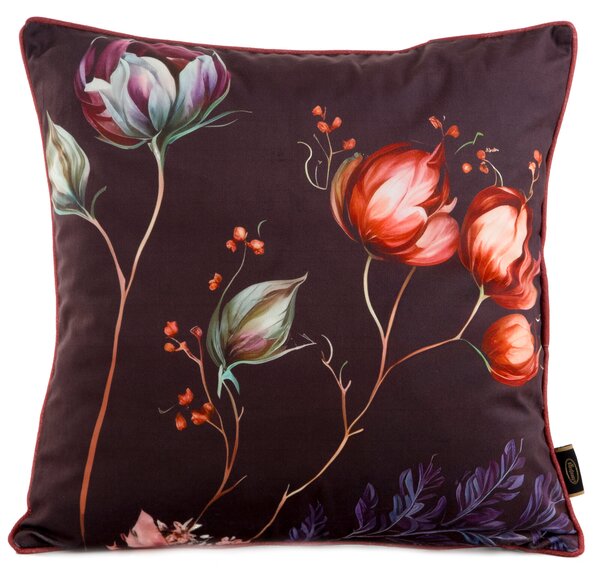 DEKORAČNÍ POVLAK NA POLŠTÁŘ VELVET 130 45X45 CM KVĚTY