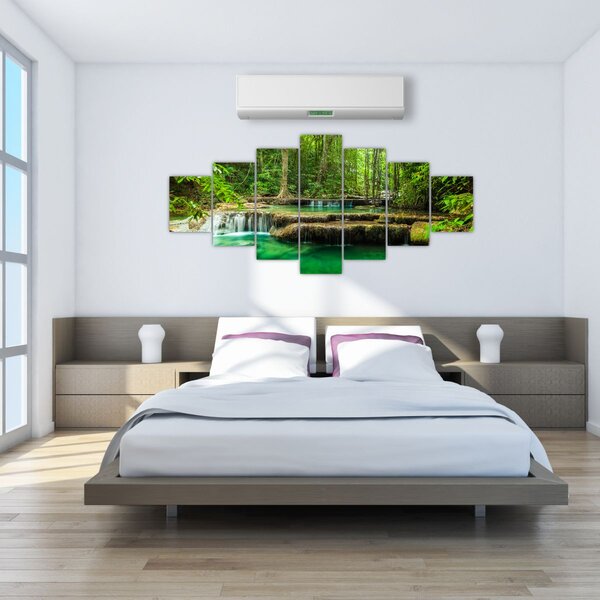 Obraz - Zelený vodopád (210x100 cm)