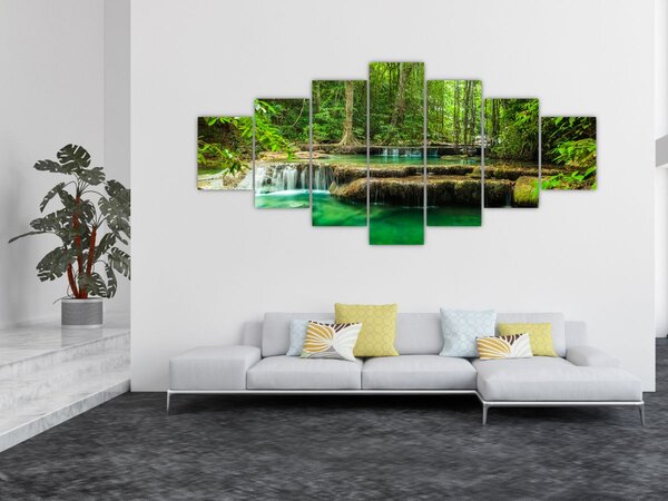 Obraz - Zelený vodopád (210x100 cm)