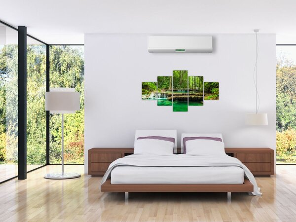 Obraz - Zelený vodopád (125x70 cm)