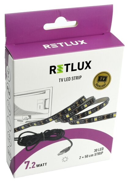 LED pásek RETLUX RLS 101 černá, 2x 50 cm