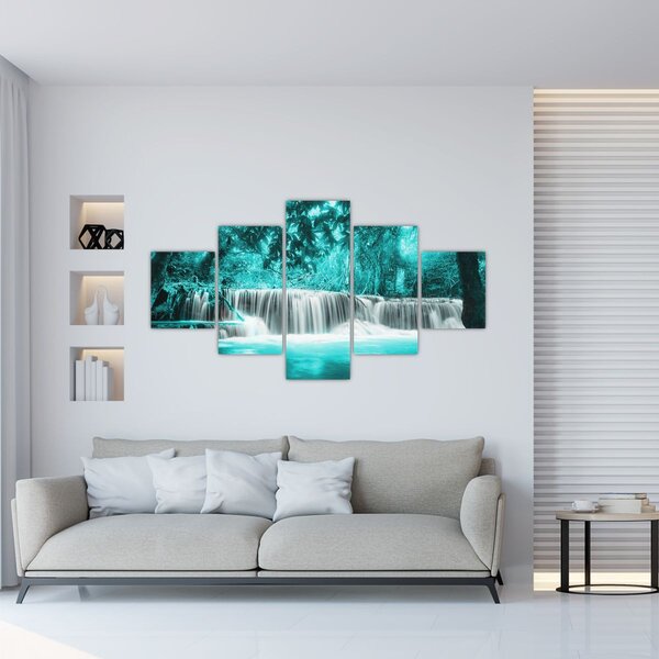 Obraz - Modrý vodopád (125x70 cm)