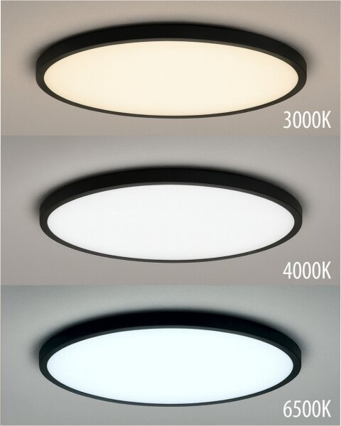 LED Stropní svítidlo LED/24W/230V 3000/4000/6500K pr. 30 cm černá