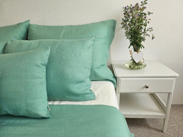 Nelly LEN Super soft - světle zelený povlak na polštář Rozměr: 30/30 CM ZIP