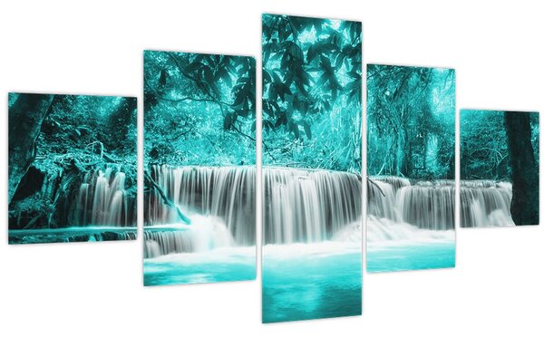 Obraz - Modrý vodopád (125x70 cm)