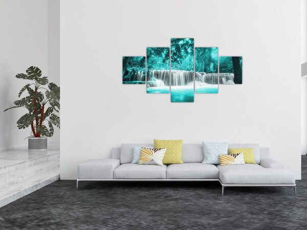 Obraz - Modrý vodopád (125x70 cm)