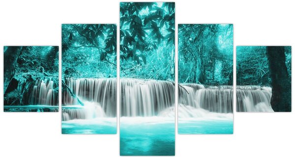 Obraz - Modrý vodopád (125x70 cm)
