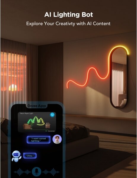 Govee - Neon 2 MATTER ohebný LED pásek 3m RGBIC Wi-Fi