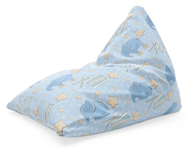 Sablio Sedací vak Triangl Bubny a sloni: 120 x 100 x 100 cm
