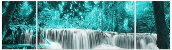 Obraz - Modrý vodopád (170x50 cm)