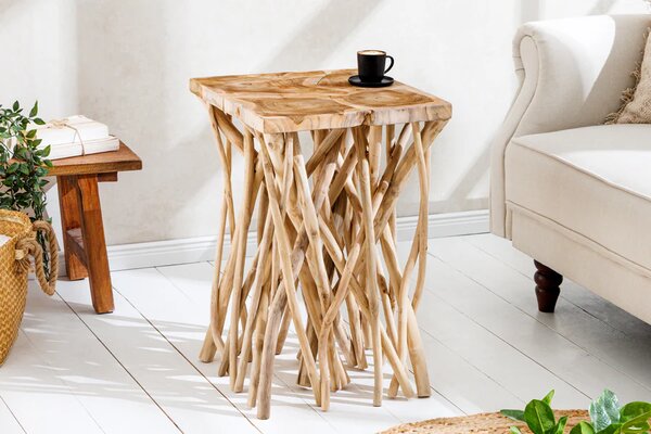 Odkládací stolek DRIFTWOOD 60 CM masiv teak Nábytek | Doplňkový nábytek | Odkládací stolky