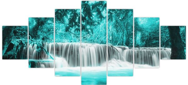 Obraz - Modrý vodopád (210x100 cm)