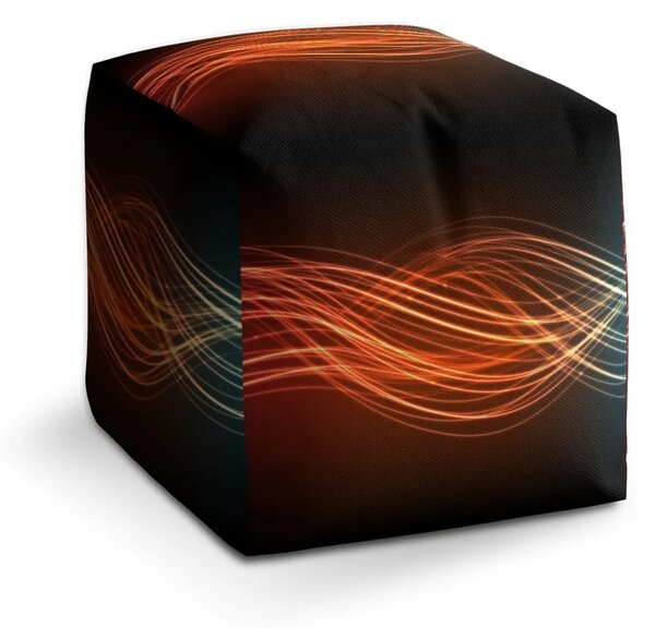 Sablio Taburet Cube Abstrakce strip - 40x40x40 cm