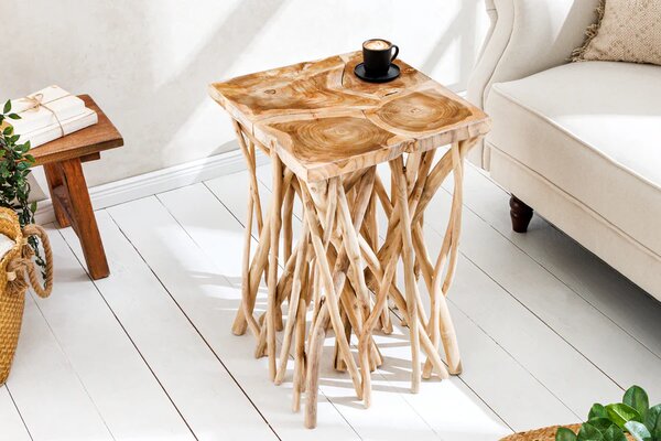 Odkládací stolek DRIFTWOOD 60 CM masiv teak Nábytek | Doplňkový nábytek | Odkládací stolky