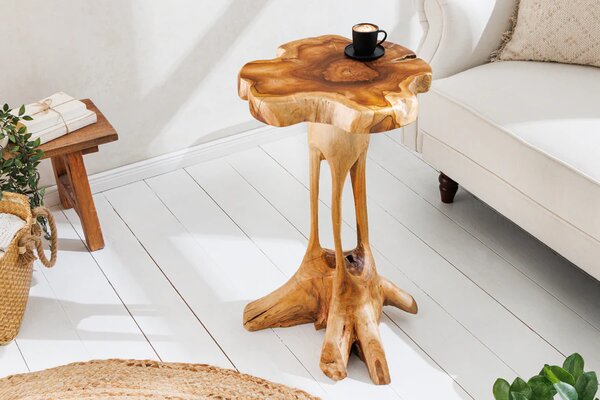 Odkládací stolek WILD ROOT 70 CM masiv teakové dřevo Nábytek | Doplňkový nábytek | Odkládací stolky