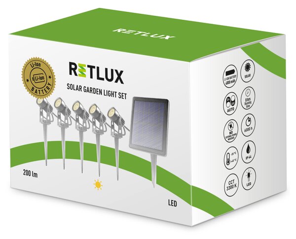 Venkovní solární LED svítidlo RETLUX RGL 119 černá